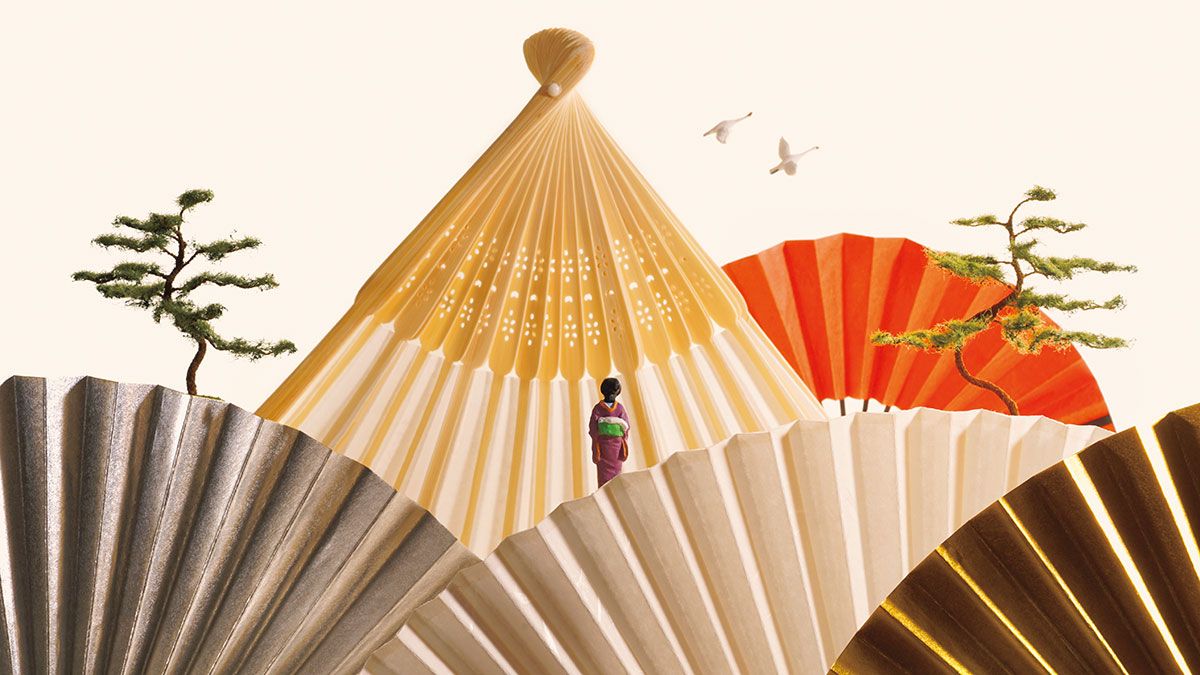 田中達也「2024年、縁起の良い1年になるよう願いを込めた作品。扇子で